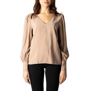 Vila Clothes Beige Silk Women's Blouse